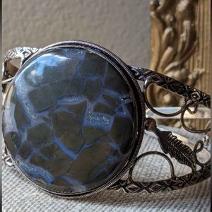 925 Sterling Cuff, Agate Stone